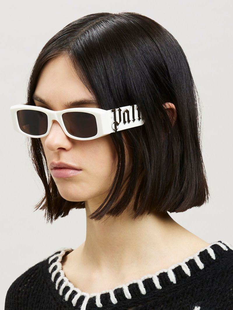 Gafas de Sol Palm Angels Hombre Espana Rebajas Angel Sunglasses Blancas Marrones