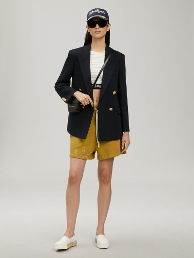 Blazers Palm Angels Waistband Blazers Mujer Azul Marino Azules Doradas | ES-421657