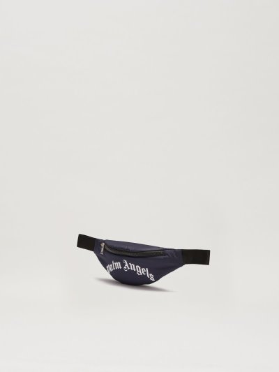 Bolsas Palm Angels Curved Logo Fanny Pack Shoulder Bags Niños Azul Marino Azules Blancas | ES-182530