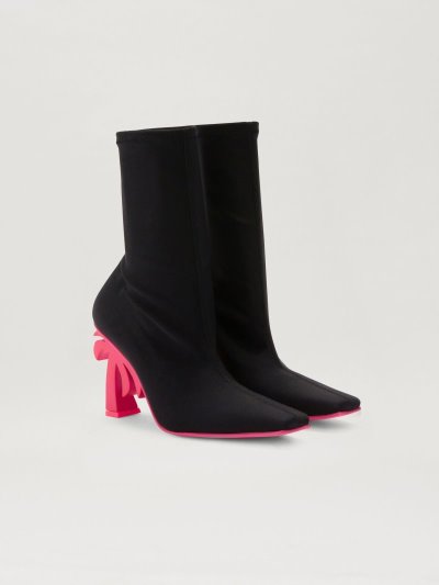 Botas Palm Angels Boots Palm Heel Mujer Negras Fucsia | ES-810791