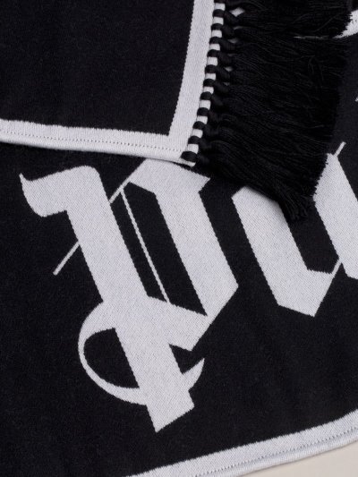 Bufandas Palm Angels Logo Scarves Hombre Negras Blancas | ES-254485