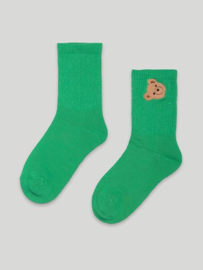 Calcetines Palm Angels Bear Socks Niños Verde Marrones | ES-710897