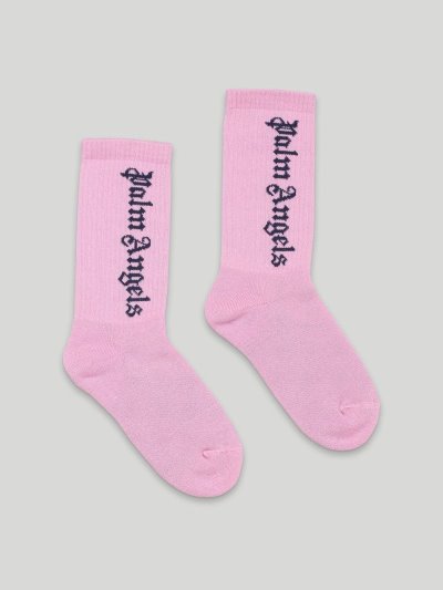 Calcetines Palm Angels Gothic Logo Socks Niños Rosas Azul Marino Azules | ES-309043