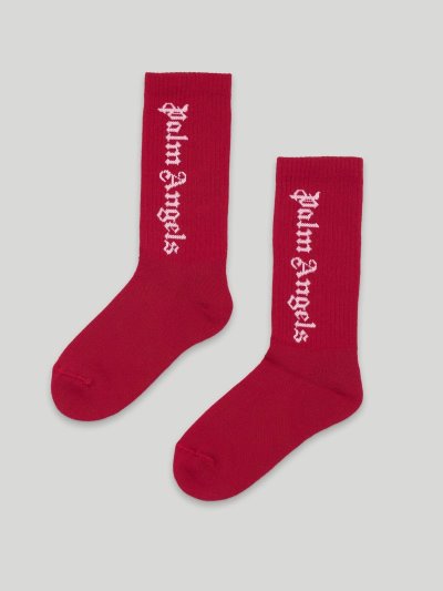 Calcetines Palm Angels Logo Socks Niños Rojas Blancas | ES-154296