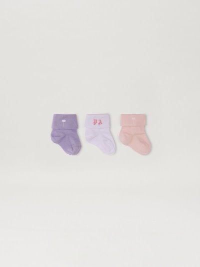 Calcetines Palm Angels Palm Angels Logo Socks Tri-pack Niños Rosas Blancas | ES-196048