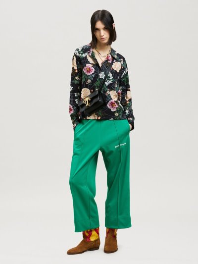Camisas Palm Angels Flowers Pajama Shirt Mujer Negras Rosas | ES-398268