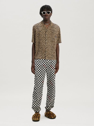 Camisas Palm Angels Leopard Print Bowling Shirt Hombre Leopardo | ES-981954