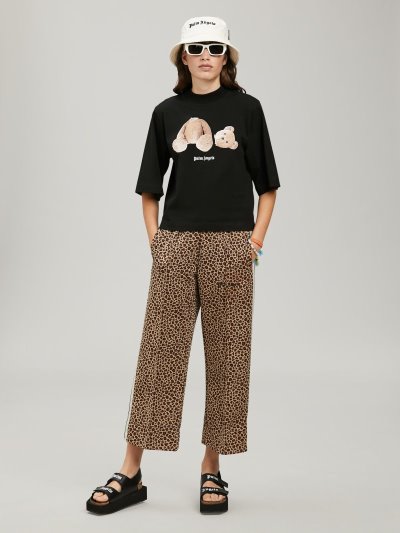 Camiseta Palm Angels Bear Cropped Black T Shirt Mujer Negras Marrones | ES-460256