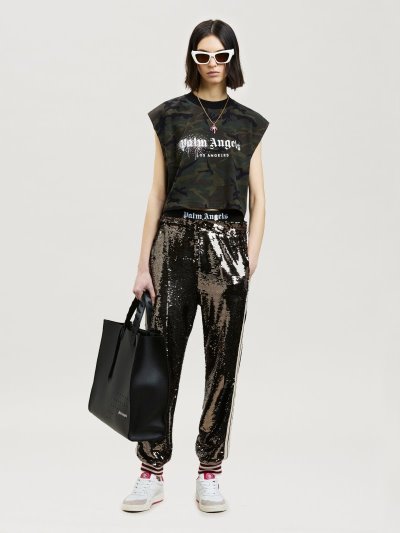 Camiseta Palm Angels Camo College Tee Mujer Blancas | ES-406786