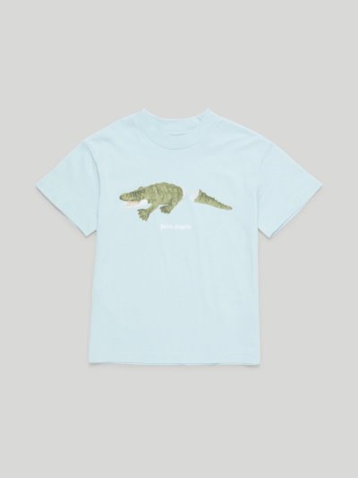 Camiseta Palm Angels Crocodile T Shirt Niños Azules Verde | ES-632704