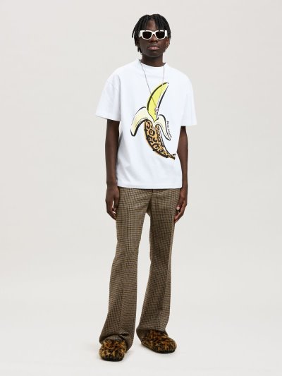 Camiseta Palm Angels Leopard Banana Classic Tee Hombre Blancas Amarillo | ES-572933