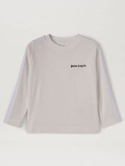 Camiseta Palm Angels Logo Rib Pista T Shirt Niños Blancas Negras | ES-937827