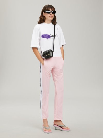 Camiseta Palm Angels London Sprayed T Shirt Mujer Blancas Moradas | ES-388220