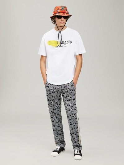 Camiseta Palm Angels Los Angeles Sprayed T Shirt Hombre Blancas Amarillo | ES-101592