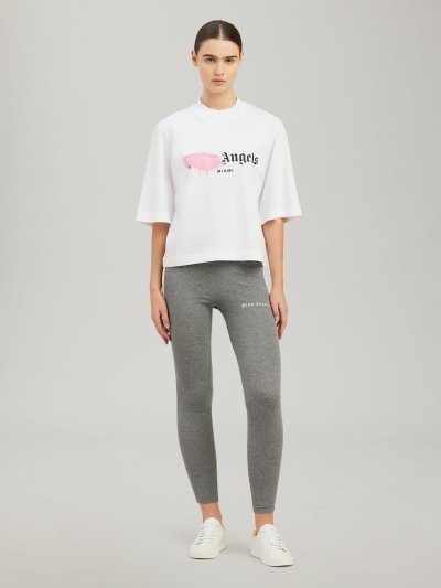 Camiseta Palm Angels Miami Sprayed T Shirt Mujer Blancas Rosas | ES-660574