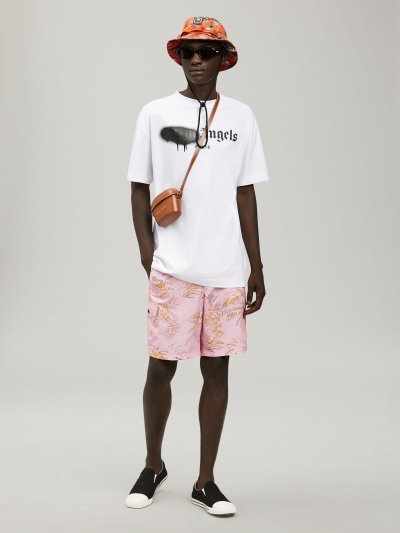 Camiseta Palm Angels Paris Sprayed T Shirt Hombre Blancas Negras | ES-172829