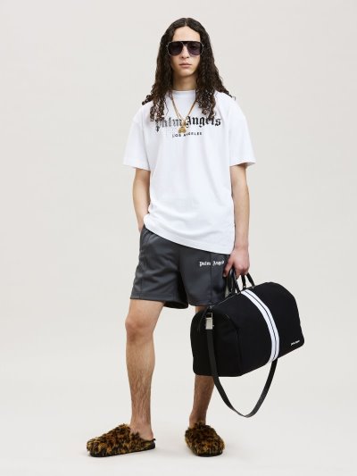 Camiseta Palm Angels Rhinestone Sprayed Classic Tee Hombre Blancas Negras | ES-775996