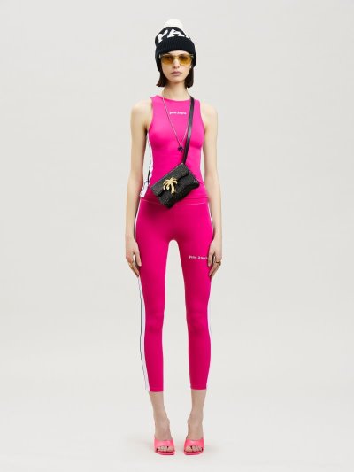 Camiseta Tirantes Palm Angels Pista Active Tanktop Mujer Fucsia Blancas | ES-223901