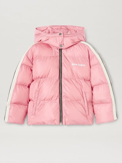 Chaqueta De Bombardero Palm Angels Logo Heavy Pista Down Jackets Niños Rosas Blancas | ES-349918