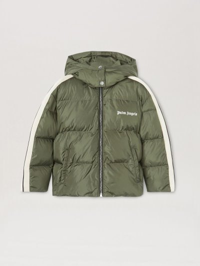 Chaqueta De Bombardero Palm Angels Logo Heavy Pista Down Jackets Niños Blancas | ES-586857