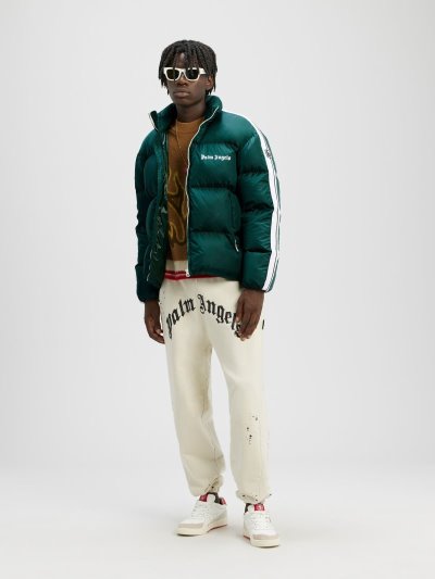 Chaquetas Palm Angels Classic Pista Down Jackets Hombre Verde Blancas | ES-568007