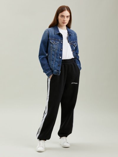 Chaquetas Palm Angels Logo Denim Jacket Mujer Azules Claro Blancas | ES-701992