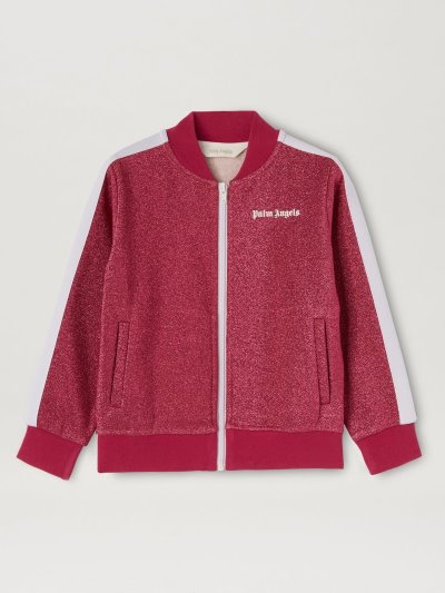 Chaquetas Palm Angels Logo Lurex Bomber Pista Jackets Niños Fucsia Blancas | ES-103255