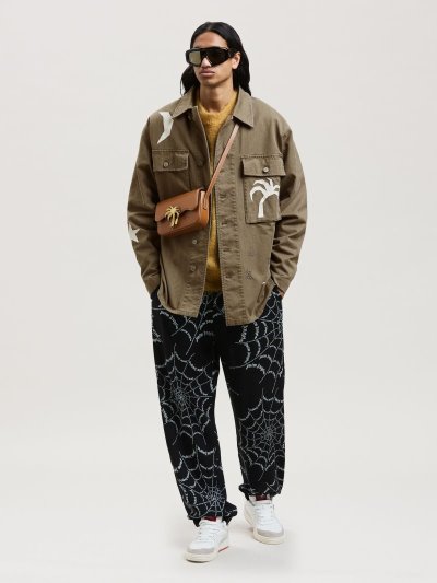 Chaquetas Palm Angels Nightsky Military Jacket Hombre Blancas | ES-134618