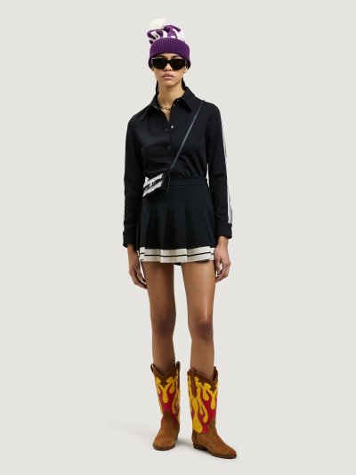 Falda Palm Angels Pista Plisado Skirt Mujer Negras | ES-358575