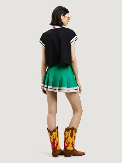 Falda Palm Angels Pista Plisado Skirt Mujer Verde | ES-630592