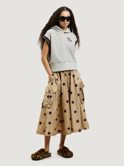 Falda Palm Angels We Are Stars Cargo Skirt Mujer Beige Burdeos | ES-156197