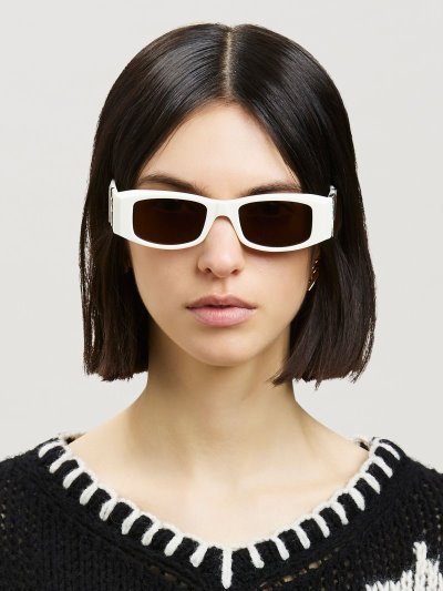 Gafas de Sol Palm Angels Angel Sunglasses Hombre Blancas Marrones | ES-983428