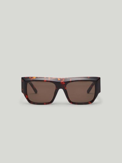 Gafas de Sol Palm Angels Blanca Sunglasses Mujer Marrones Oscuro | ES-383663