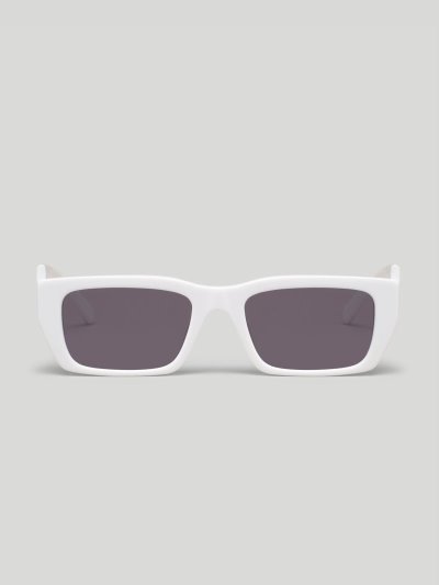 Gafas de Sol Palm Angels Palm Sunglasses Hombre Blancas Gris Oscuro | ES-855816
