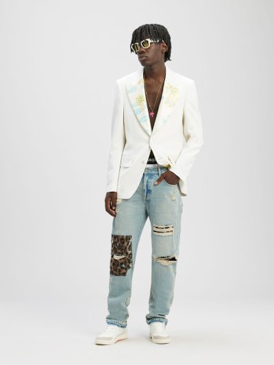 Jeans Palm Angels Animalier Patch Regular Denim Pants Hombre Azules Marrones | ES-887508