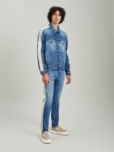 Jeans Palm Angels Denim Pista Pants Hombre Azules Claro Blancas | ES-438881