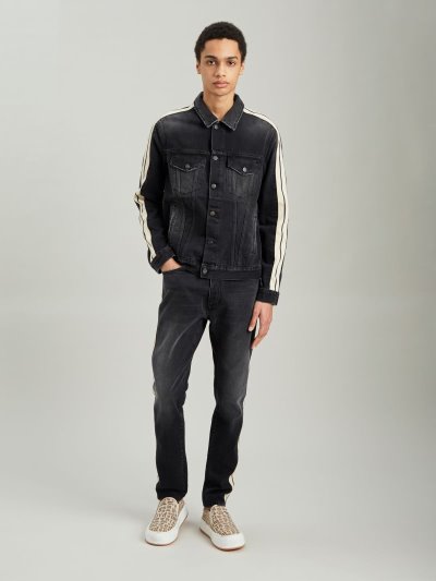 Jeans Palm Angels Denim Pista Pants Hombre Negras Blancas | ES-994999