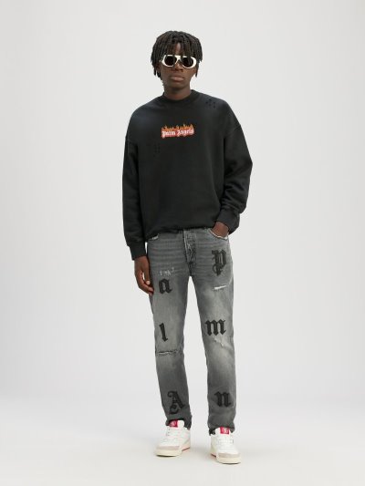 Jeans Palm Angels Logo Patch Classic Denim Pants Hombre Gris Negras | ES-861230
