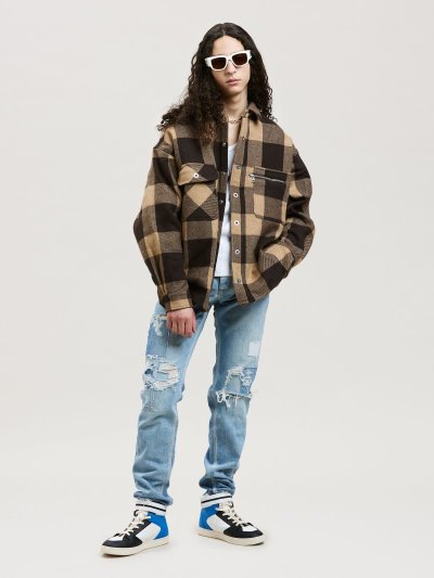 Jeans Palm Angels Slim Denim Pants Hombre Azules Claro Amarillo | ES-927170
