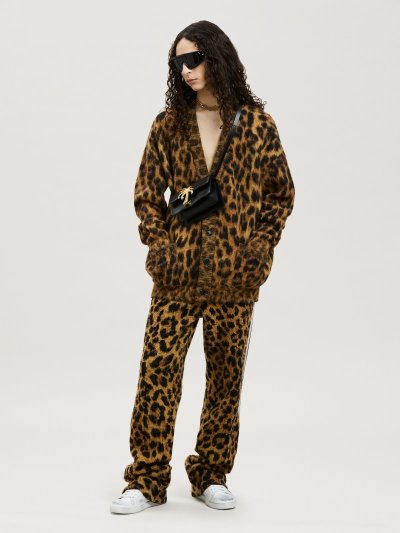 Jerséis Palm Angels Animalier Brushed Cardigan Hombre Marrones Negras | ES-970653