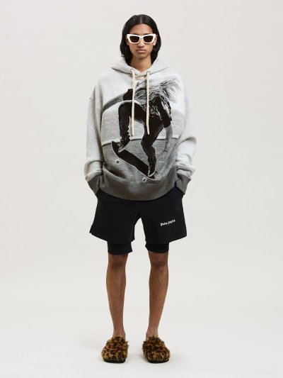 Jerséis Palm Angels Jacquard Skater Encapuchado Sueter Hombre Gris Negras | ES-498462