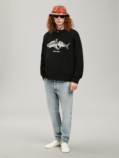 Jerséis Palm Angels Shark Sweatshirt Hombre Negras Gris | ES-827592