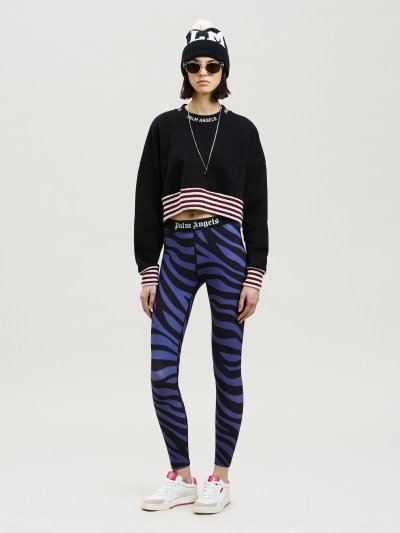 Leggins Palm Angels Zebra Print Classic Logo Leggins Mujer Moradas Negras | ES-392947