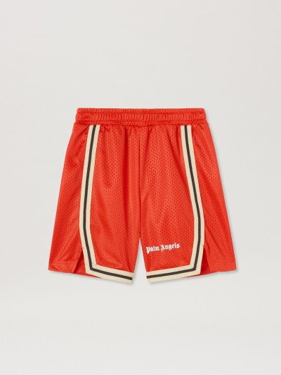 Pantalones Cortos Palm Angels Logo Mesh Shorts Niños Rojas Blancas | ES-474492