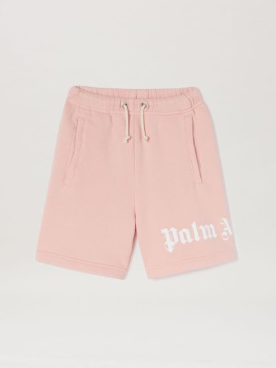 Pantalones Cortos Palm Angels Logo Sweatshorts Niños Rosas Blancas | ES-753840