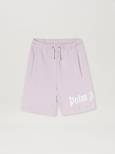 Pantalones Cortos Palm Angels Logo Sweatshorts Niños Moradas Blancas | ES-894562