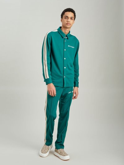 Pantalones Deportivos Palm Angels Green Pista Pants Hombre Verde Blancas | ES-640543