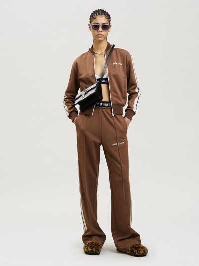 Pantalones Deportivos Palm Angels Loose Pista Pants Mujer Marrones Blancas | ES-637417