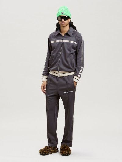 Pantalones Deportivos Palm Angels Thin Cintura Slim Pista Pants Hombre Gris Oscuro Blancas | ES-624500