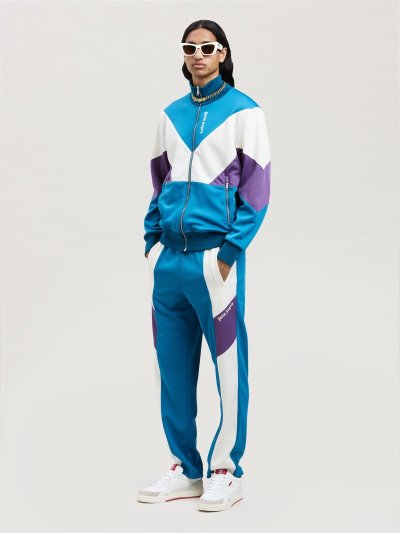 Pantalones Deportivos Palm Angels V Colorblock Pista Pants Hombre Azules Blancas | ES-024862
